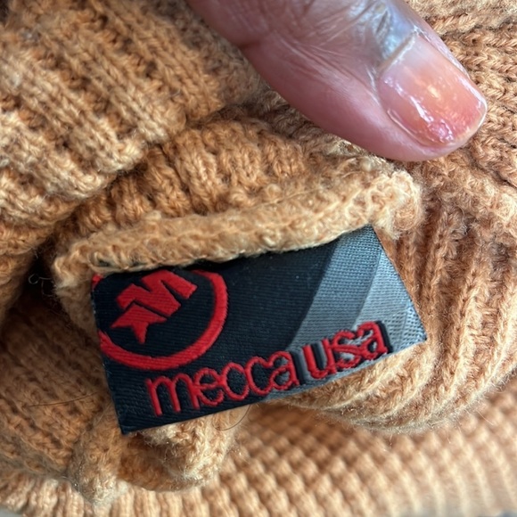 Mecca USA Hat Vintage One Size Ribbed 109% Acrylic Tan - Picture 4 of 7